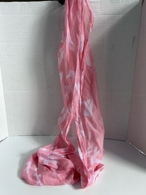 Pink White Patterned Lightweight infinity Scarf